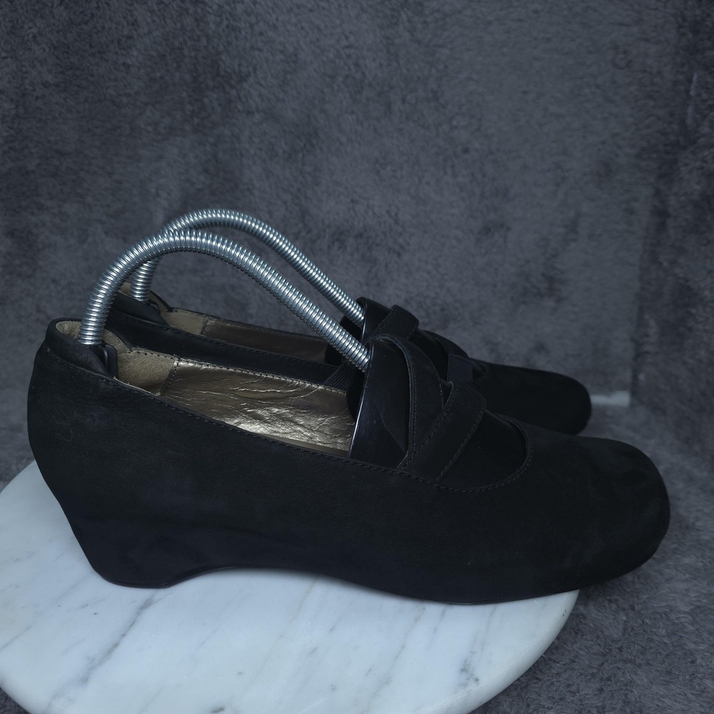 Josef Seibel Mary Jane Shoes Womens Size 9 Black Suede Wedge Comfort Casual